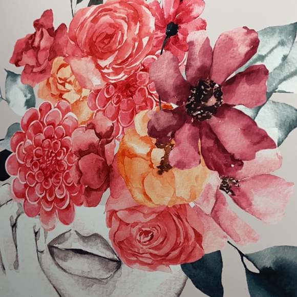 Watercolor Floral Woman Portrait Wall Art Illustration Print Poster Unframed - Picture 14 of 17